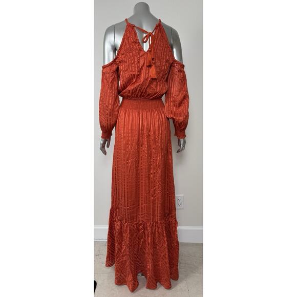 Calypso St Barth Silk Maxi Dress Flowy Party Orange $596 - Picture 7 of 15